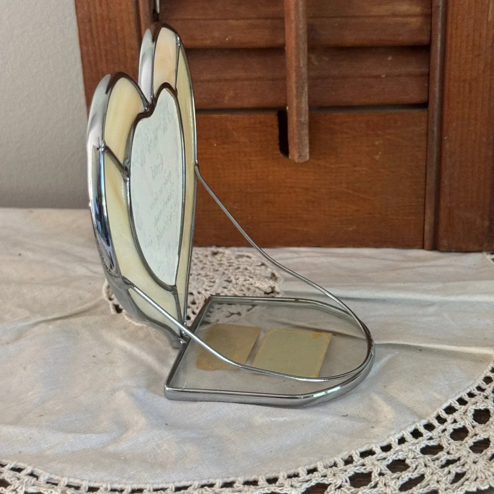 Stained Slag Glass Heart Picture Frame God Made Us Sister Hearts Made Us Friends